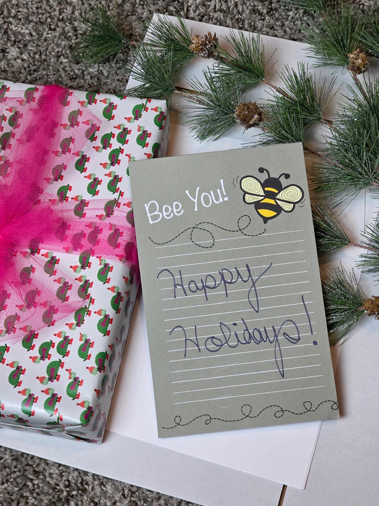 Notepad, "Bee You!" Text With Bee Design on Tan/Taupe Lined Pages, 50 Sheets