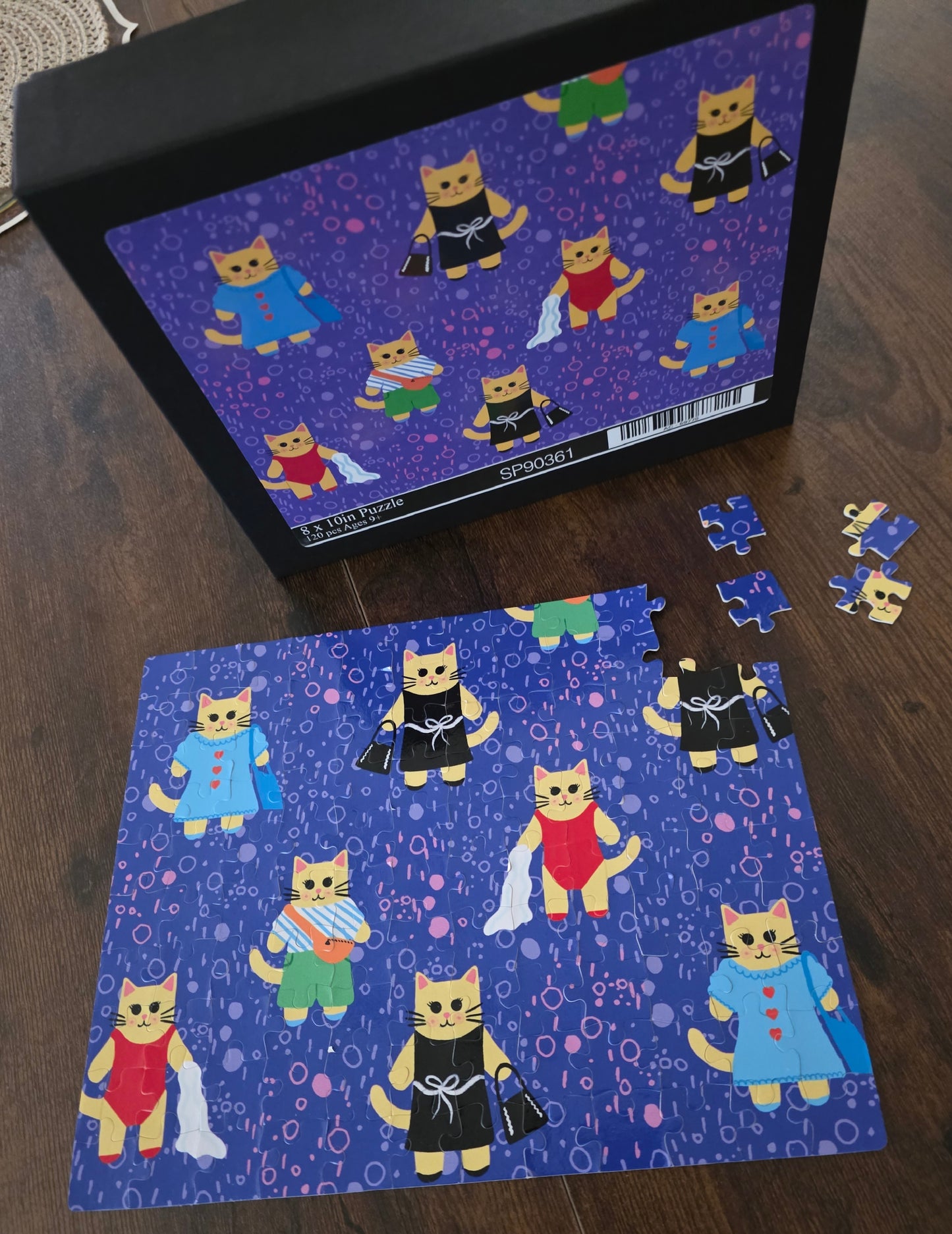 Whimsical Cat Puzzle for Cat Lovers, Fun Gift for Kids & Adults, 120, 252, 500-Piece, Home Decor, Cat Themed Gift, Puzzle Night