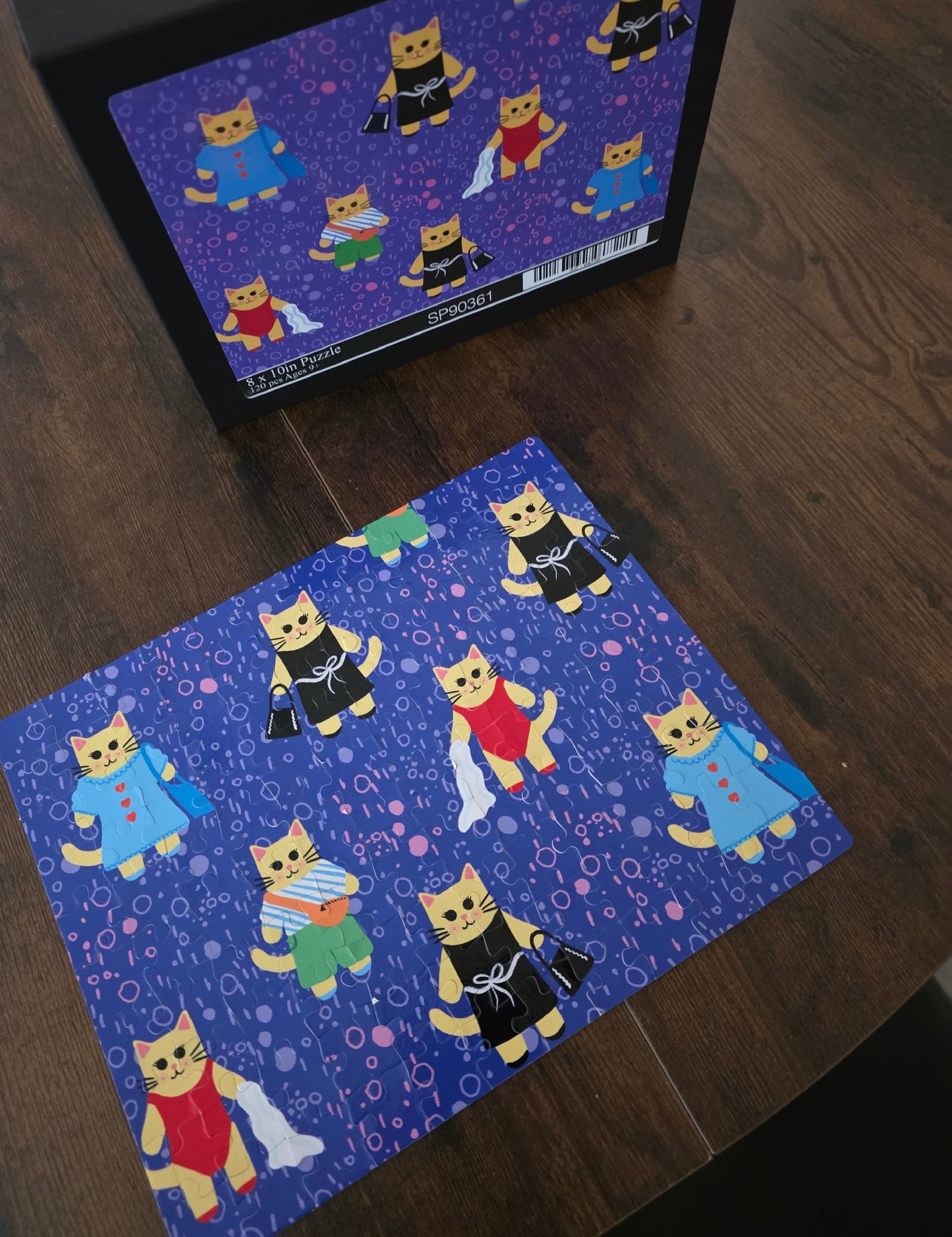 Whimsical Cat Puzzle for Cat Lovers, Fun Gift for Kids & Adults, 120, 252, 500-Piece, Home Decor, Cat Themed Gift, Puzzle Night