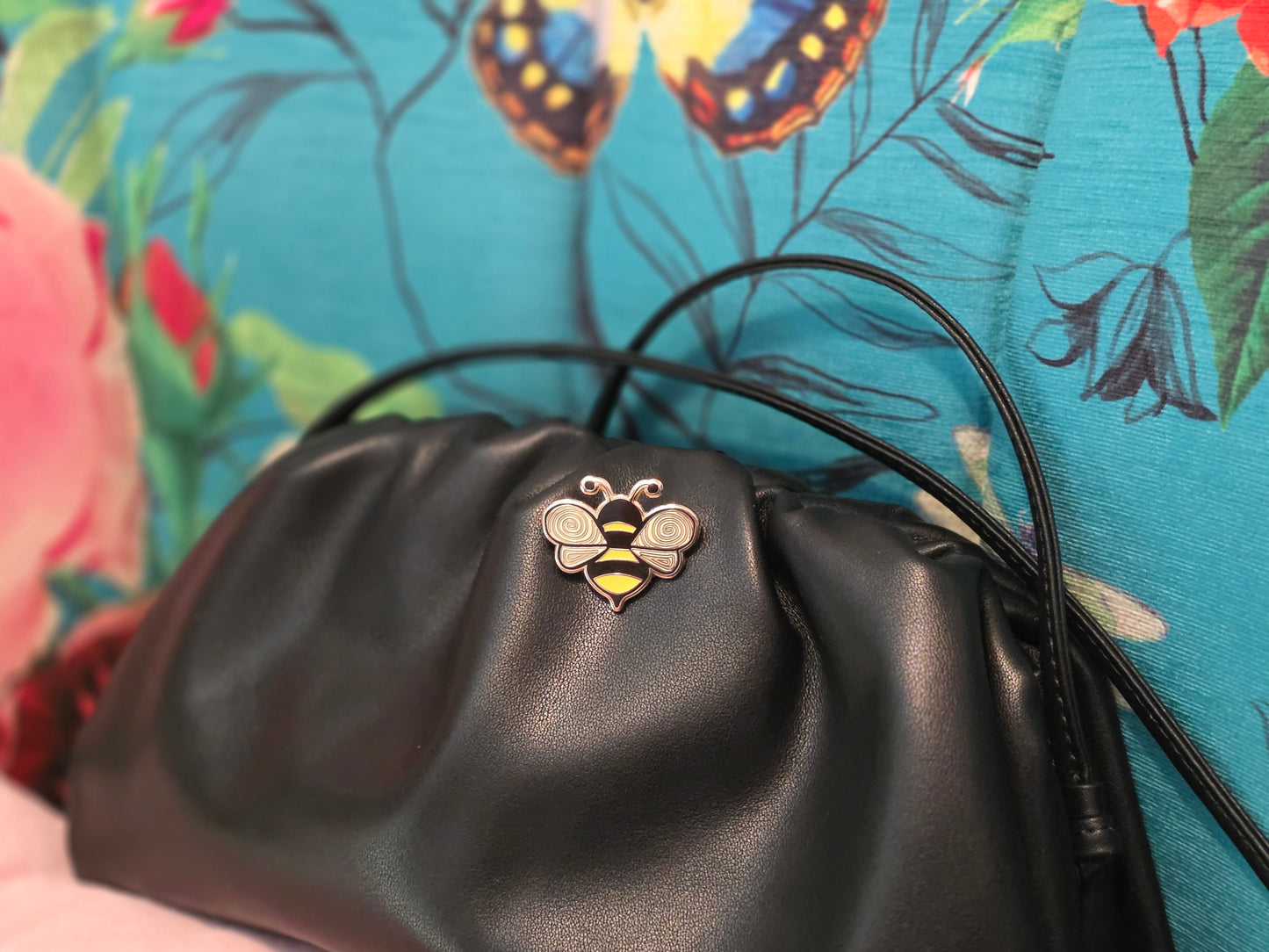 Bizzy Bee Enamel Pin, Bee Pin - hard enamel -