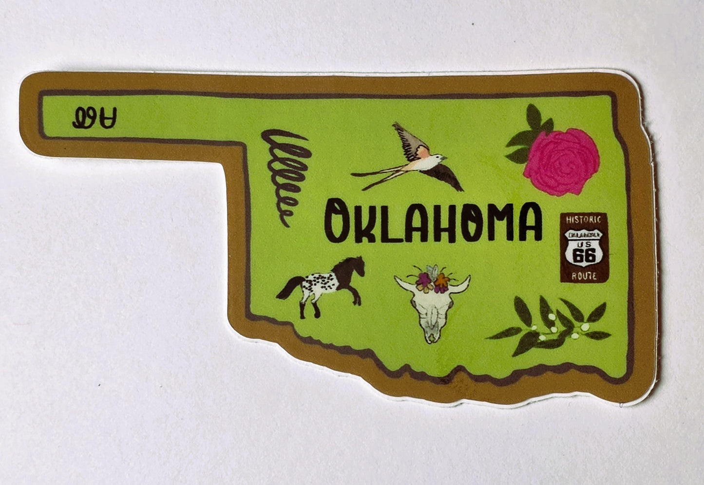 Sticker, State of Oklahoma, State Sticker, Vinyl, Die-Cut, 3 Inch
