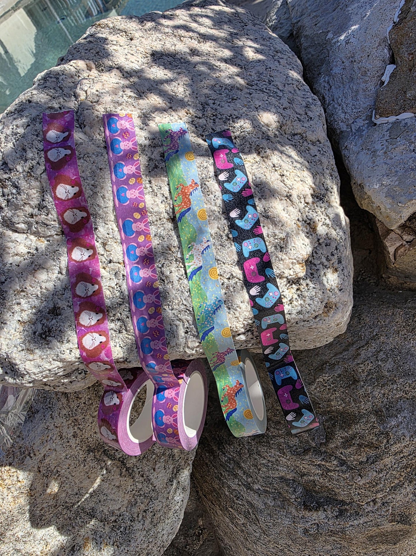 Washi Tape, Gamer Design, Pink and Blue Controllers, 1.5 Cm Width x 10m Length