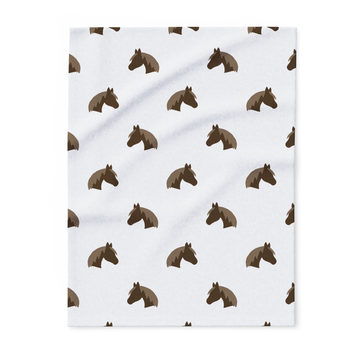 Blanket Fleece With Horse Head Design, Horse Lovers, Year of the Horse, 2 Sizes, Blanket or Throw