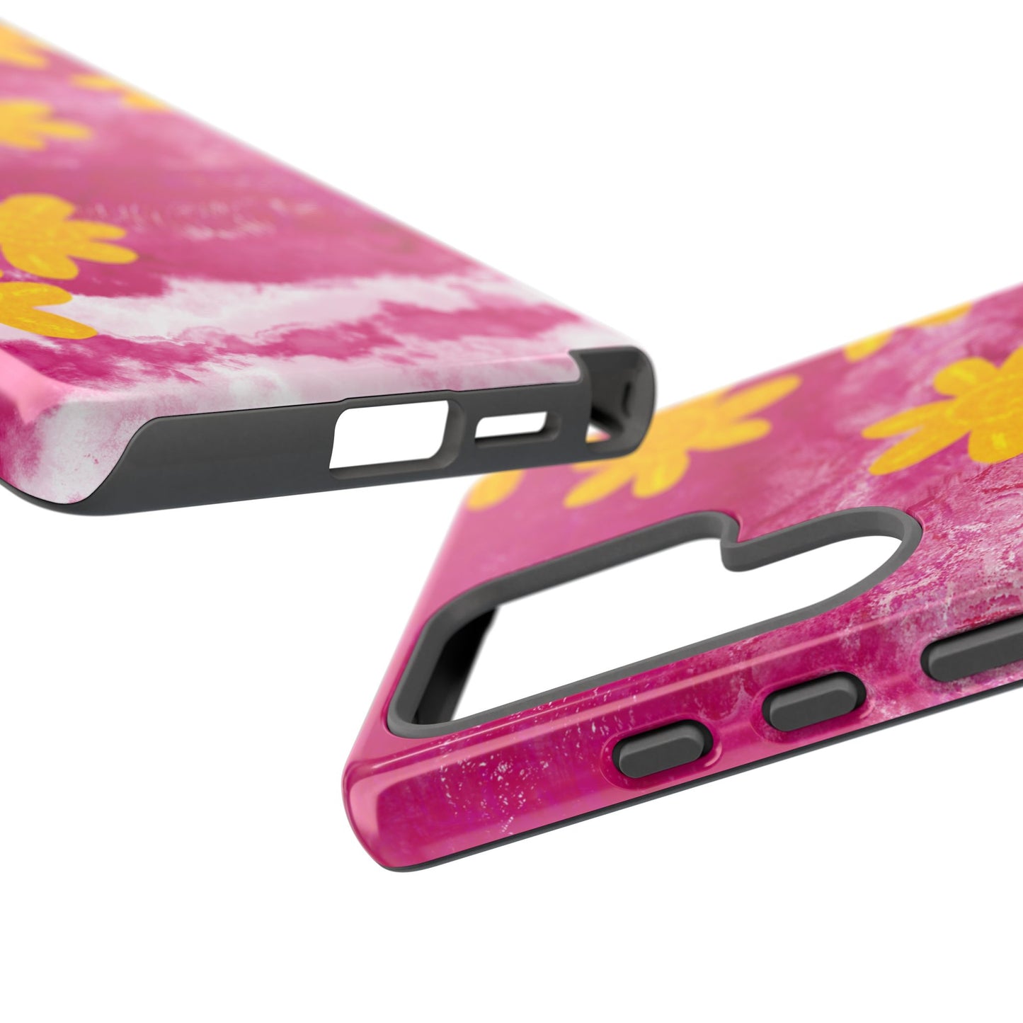 Yellow Flowers on Raspberry Phone Case| Tough Case