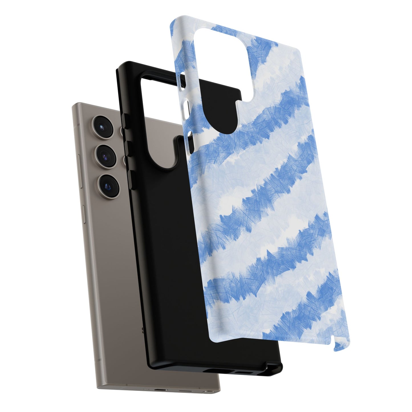 Chunky Blue Stripes Phone Case| Tough Case