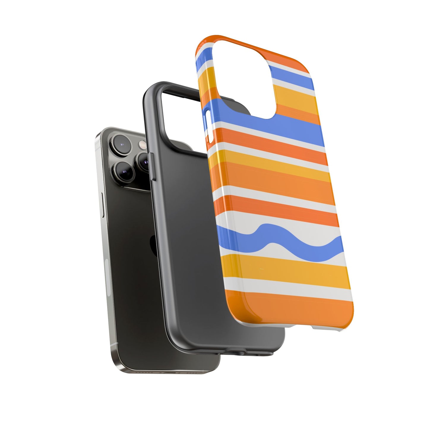 Citrus Orange Stripes Phone Case| Tough Case