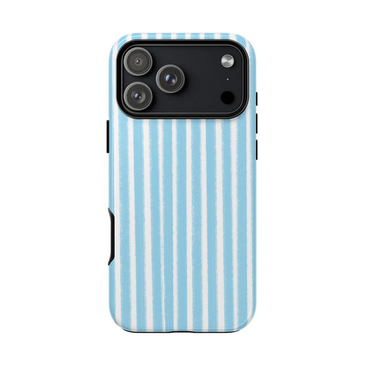 Phone Case, Messy Blue Stripes Design, Tough Phone Case
