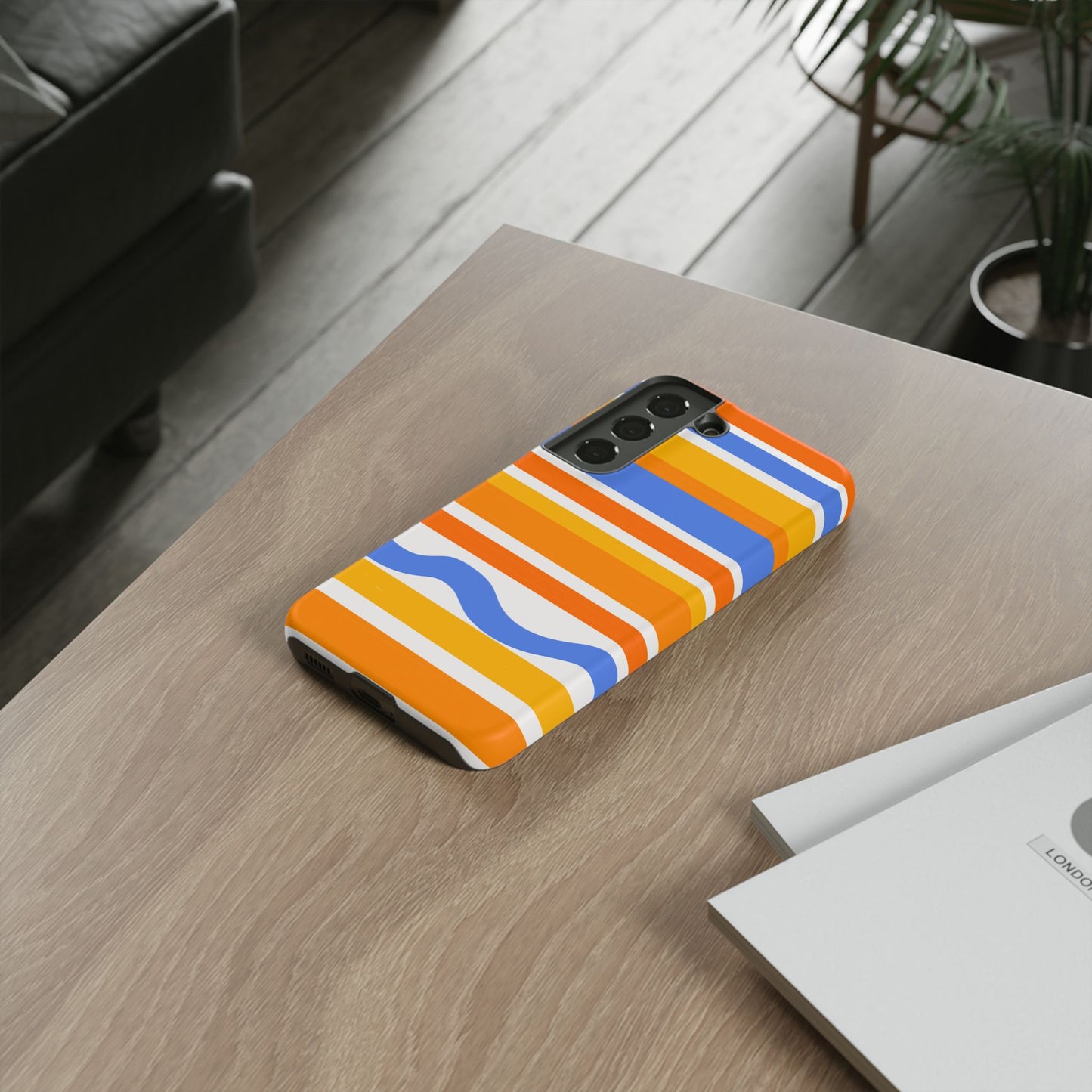 Citrus Orange Stripes Phone Case| Tough Case