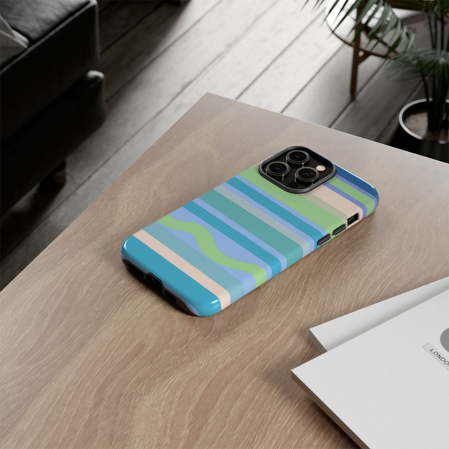 Cool Blue Stripes Phone Case| Tough Case