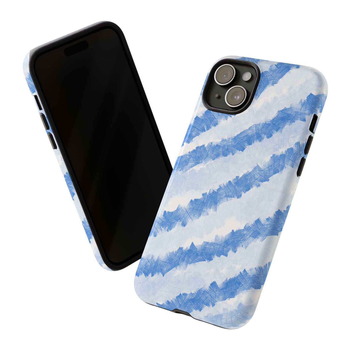 Chunky Blue Stripes Phone Case| Tough Case