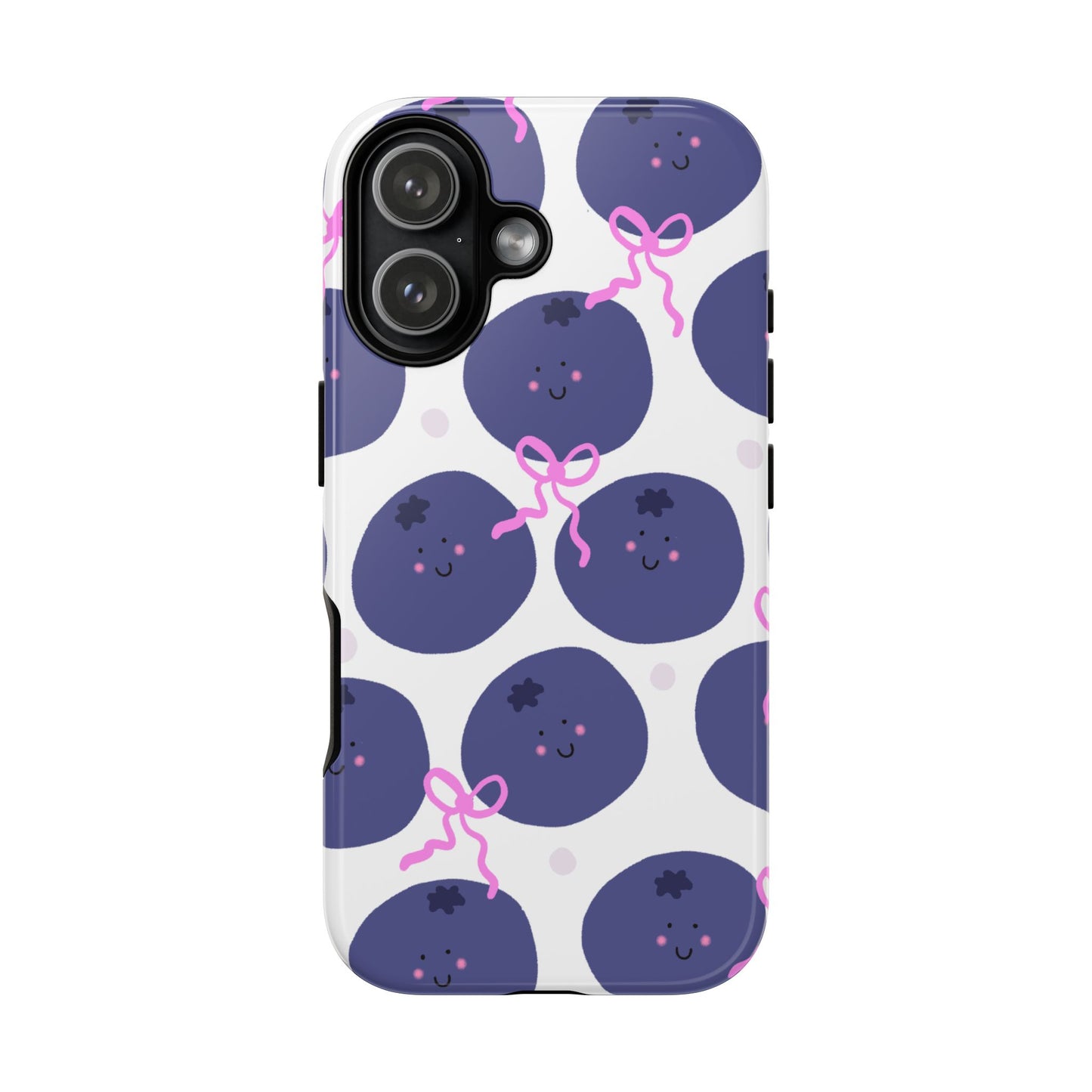 Phone Case, Blueberry Design on White, Tough Phone Case