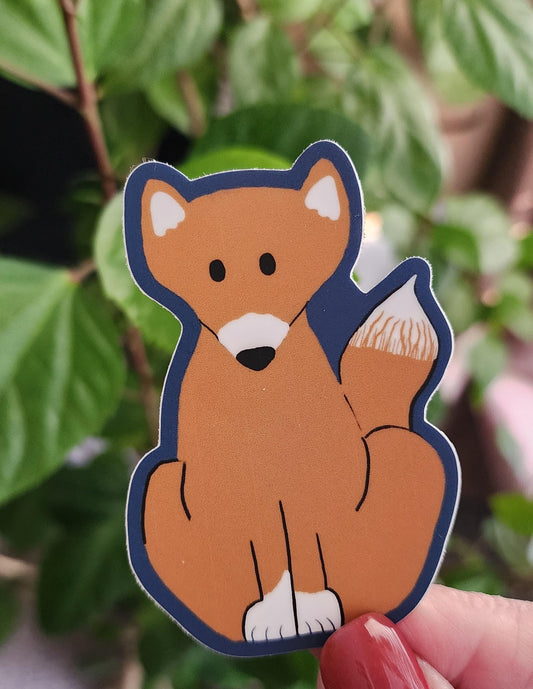 Sticker, Brown Red Fox, Vinyl, Die-Cut, 3 Inch