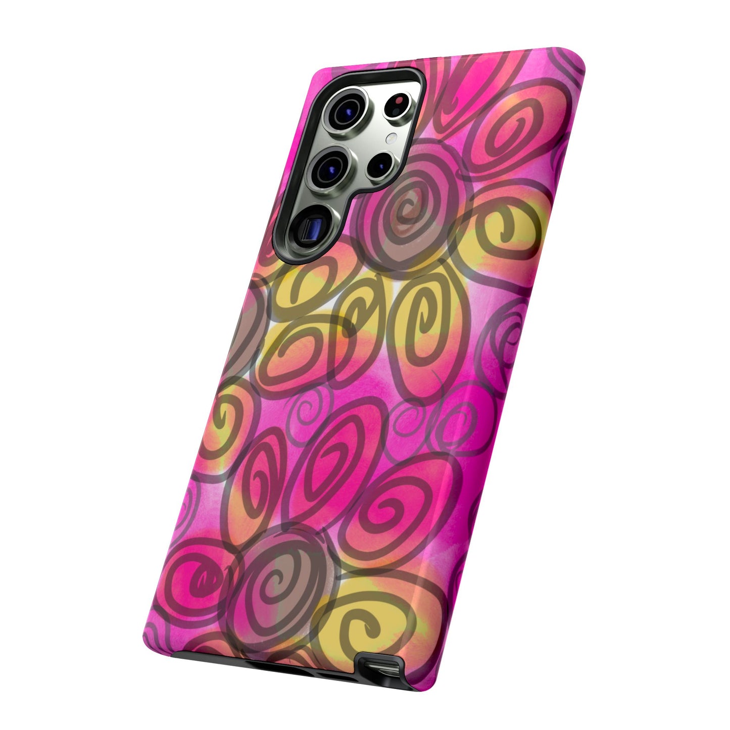 Wonky Pink Floral Phone Case| Tough Case