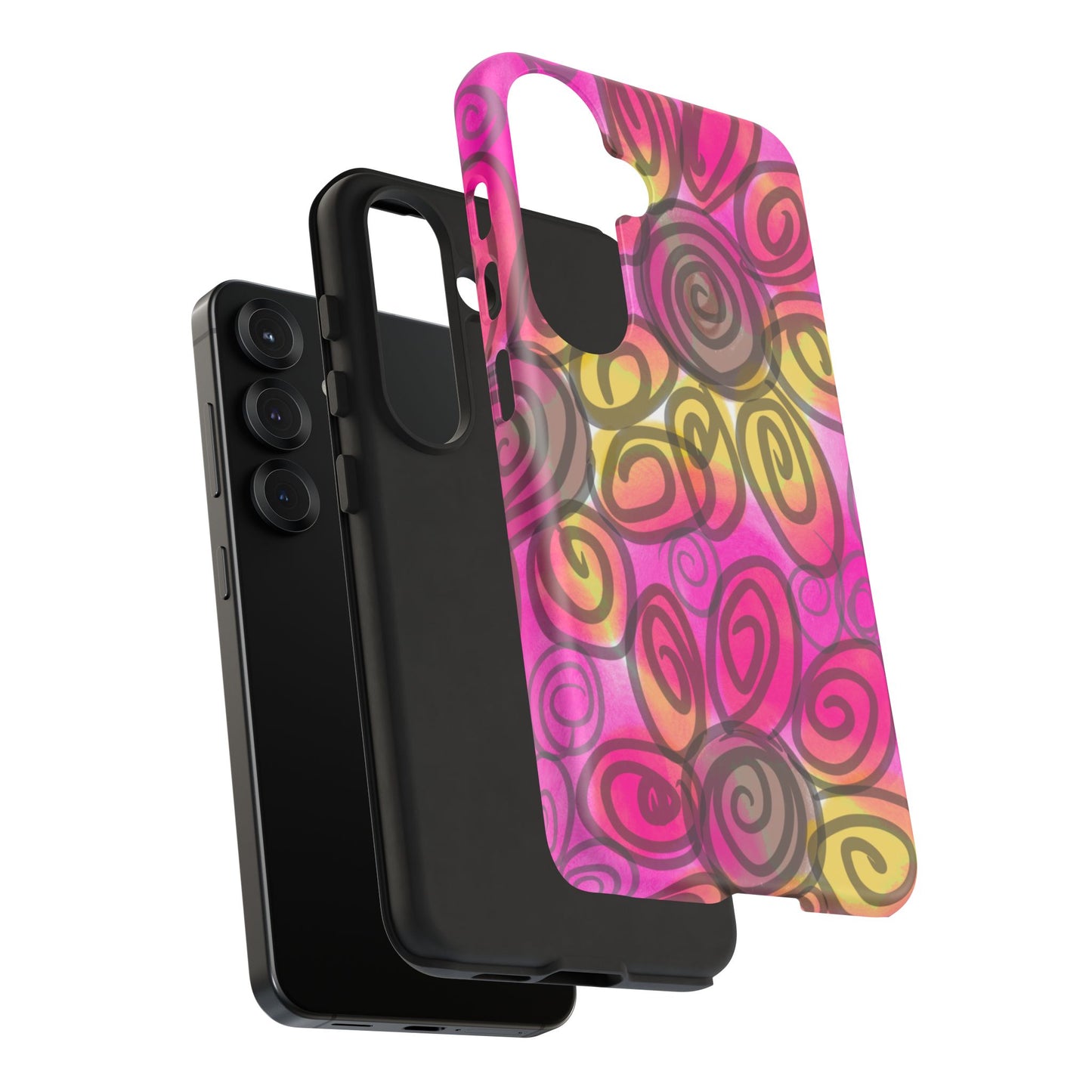 Wonky Pink Floral Phone Case| Tough Case