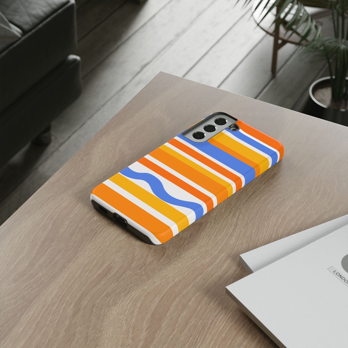 Citrus Orange Stripes Phone Case| Tough Case