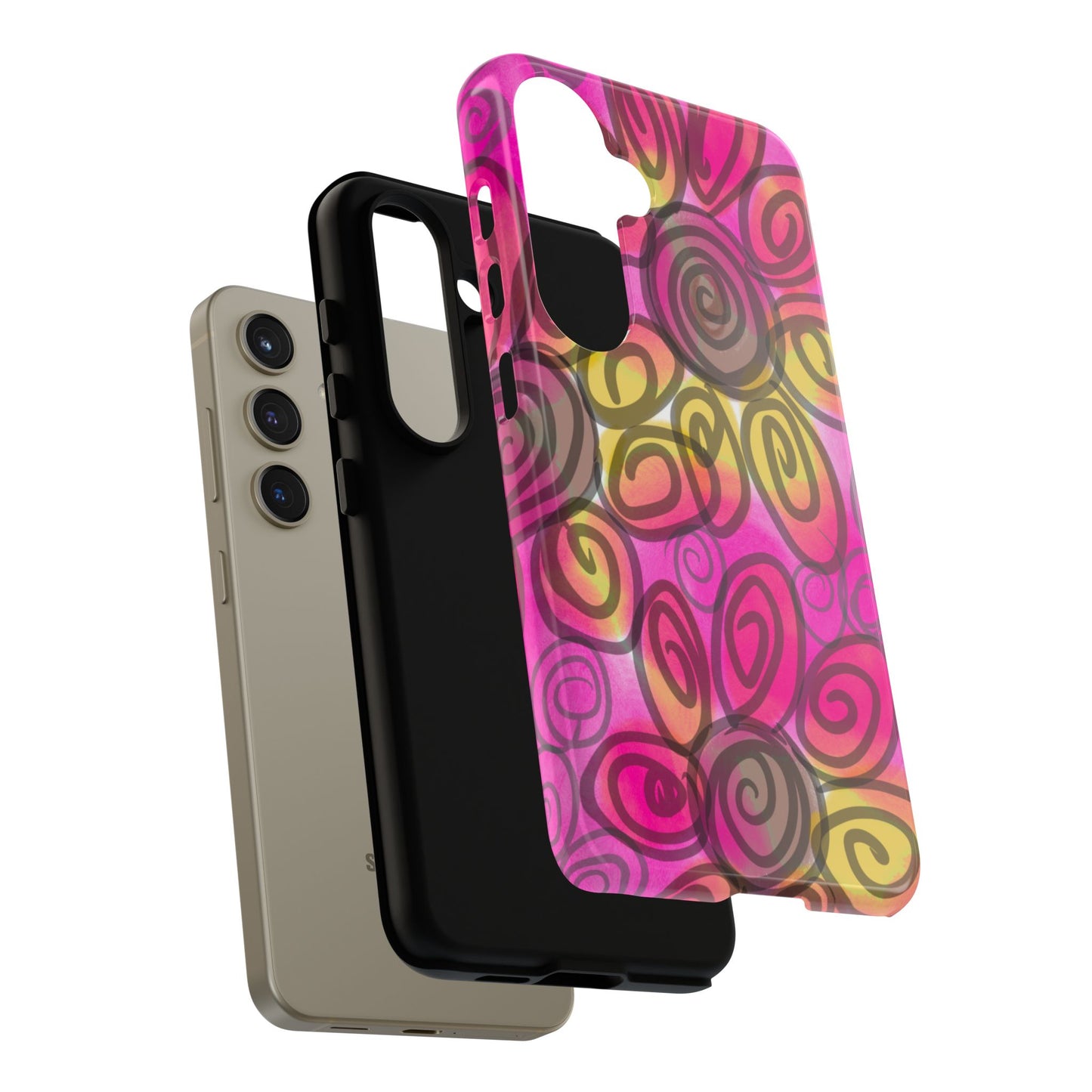 Wonky Pink Floral Phone Case| Tough Case