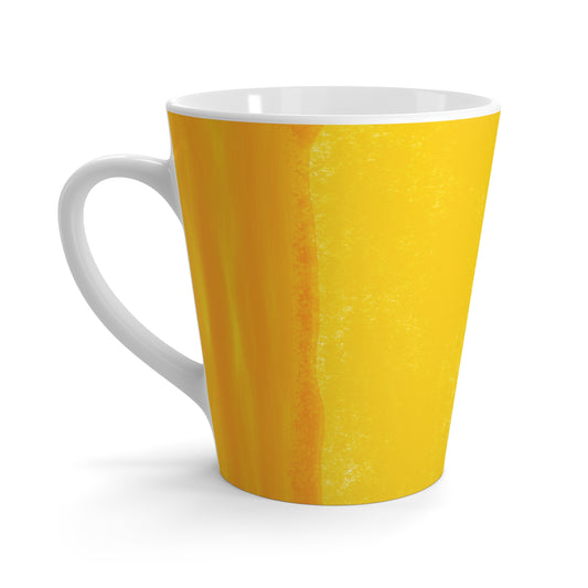 Mug, Artistic Yellow Spring Design, Latte Cup, 12 Ounce