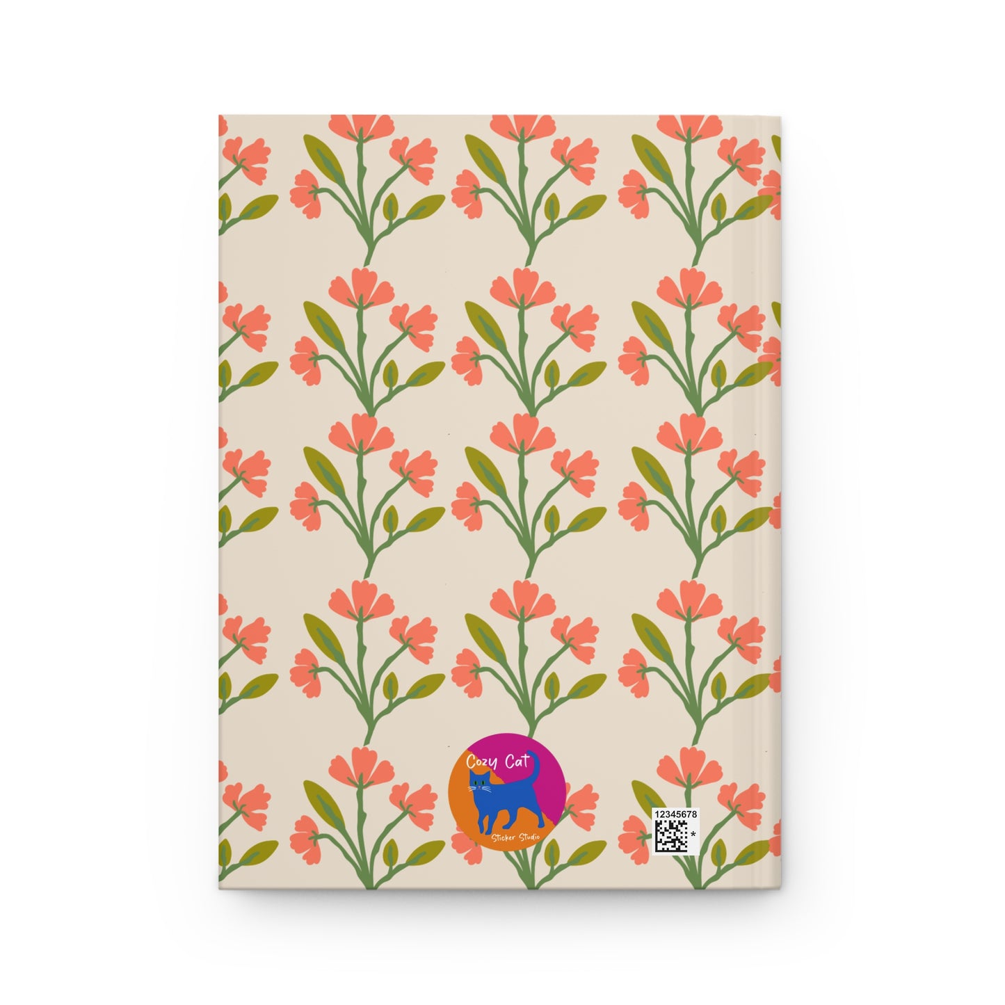 Journal, Hard Cover, Peachy Pink Floral Design
