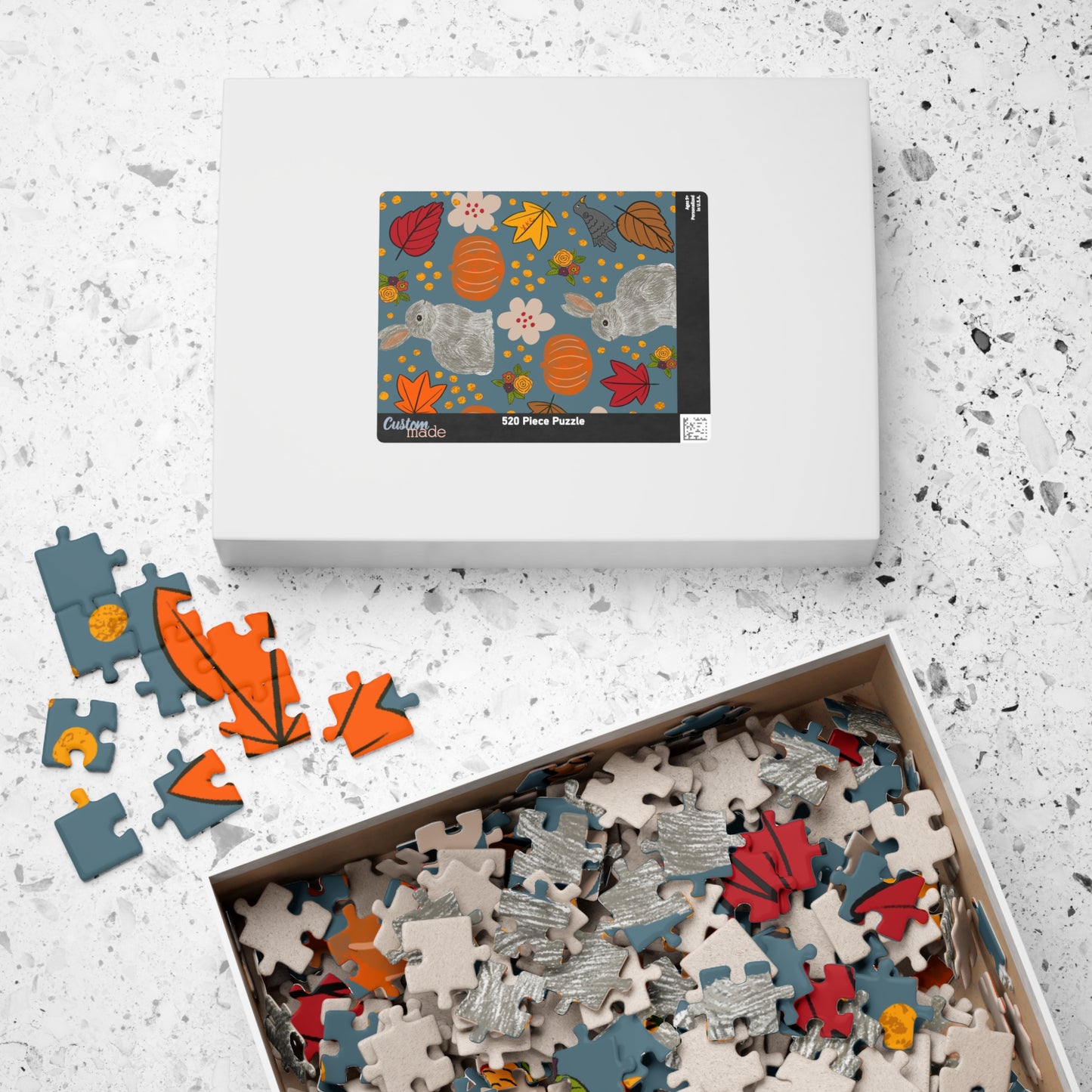 Puzzle, Bunny in Fall Theme, Jigsaw Puzzle, Family Fun, 110-520 Pieces