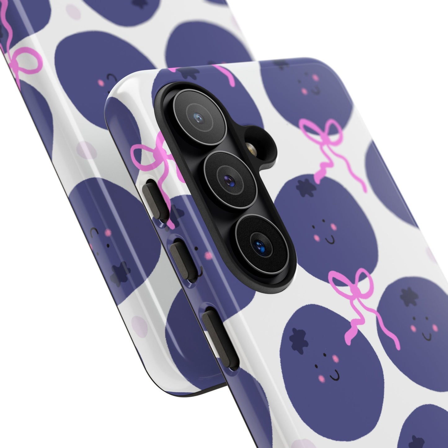 Phone Case, Blueberry Design on White, Tough Phone Case