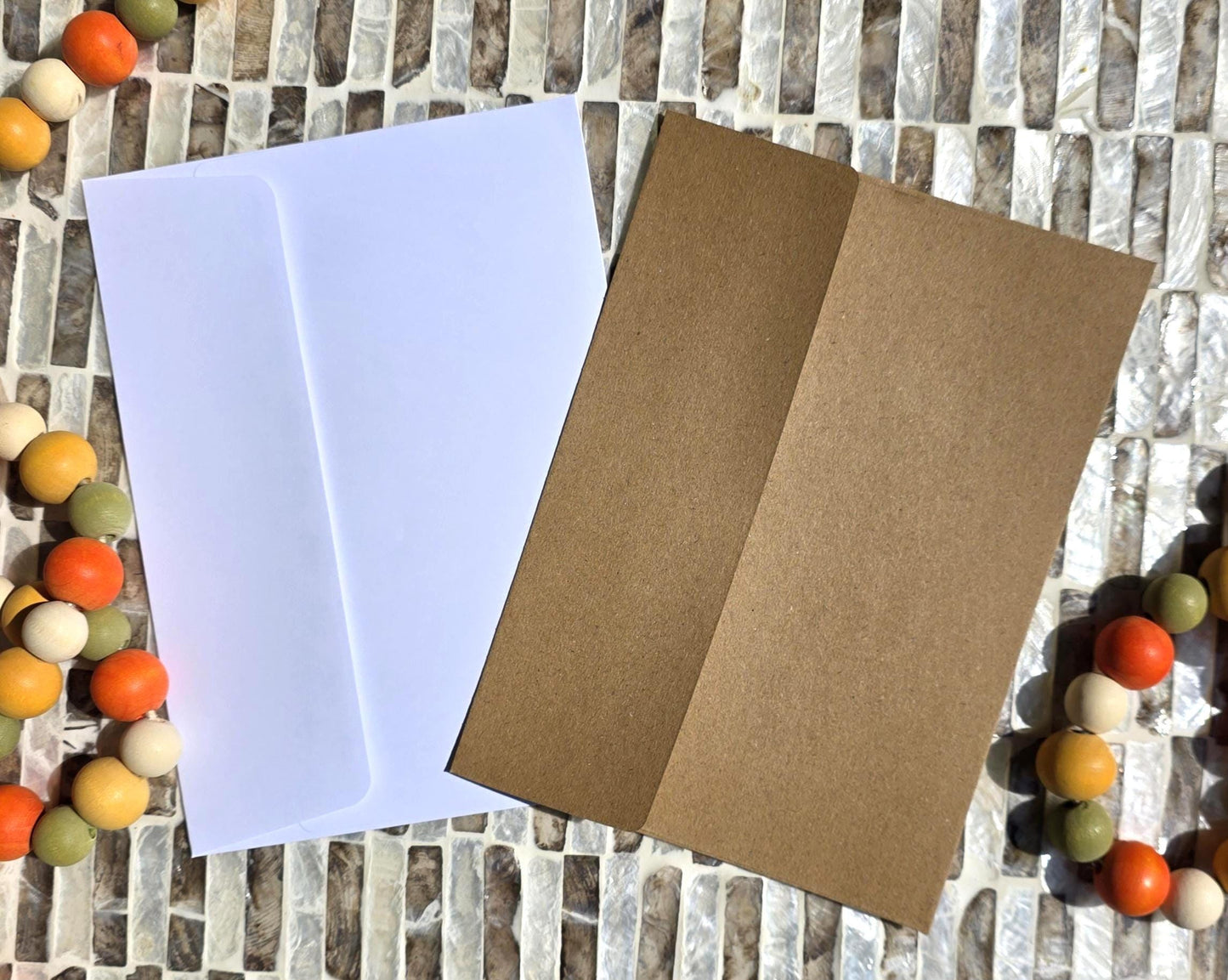 Note Cards, Purple Brown Golden Floral Design, Blank Back, 5: x 7"