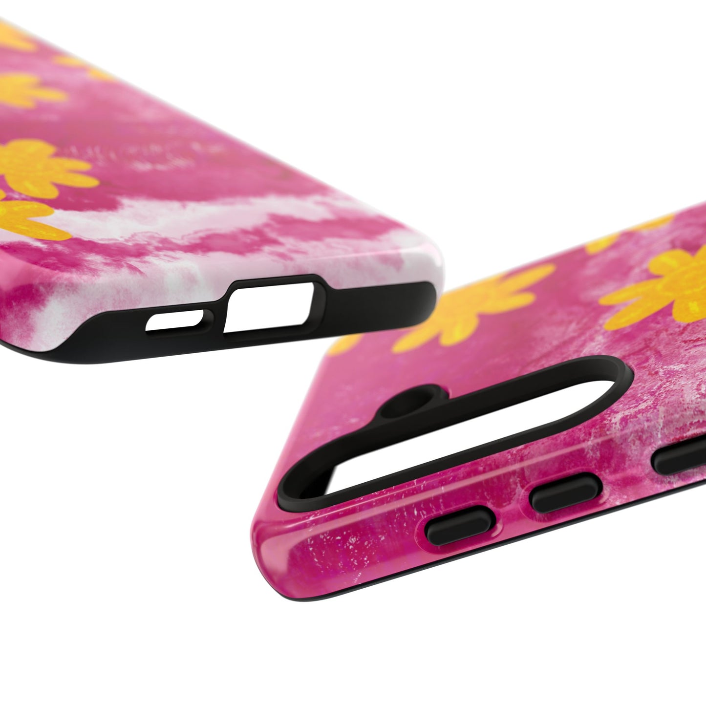 Yellow Flowers on Raspberry Phone Case| Tough Case