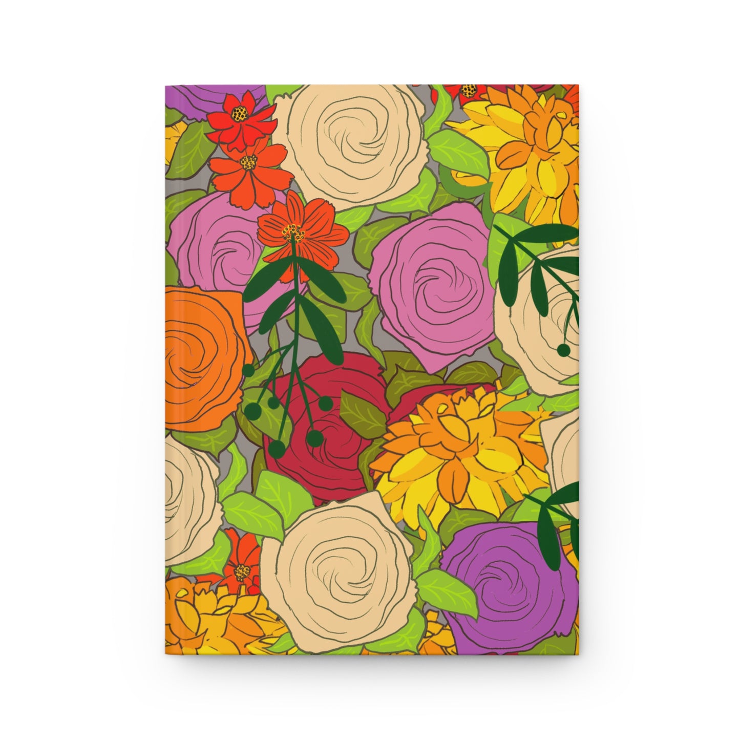 Journal, Hard Cover, Bright Floral Design