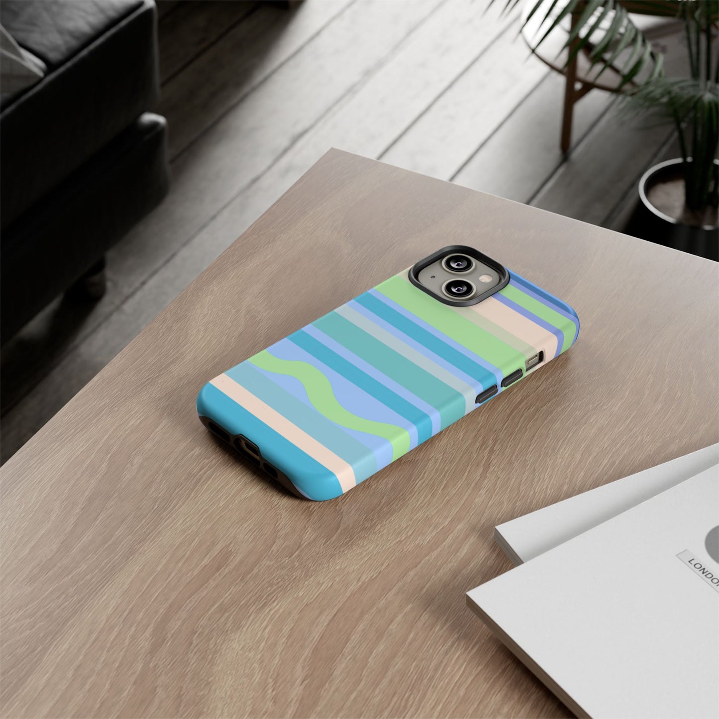 Cool Blue Stripes Phone Case| Tough Case