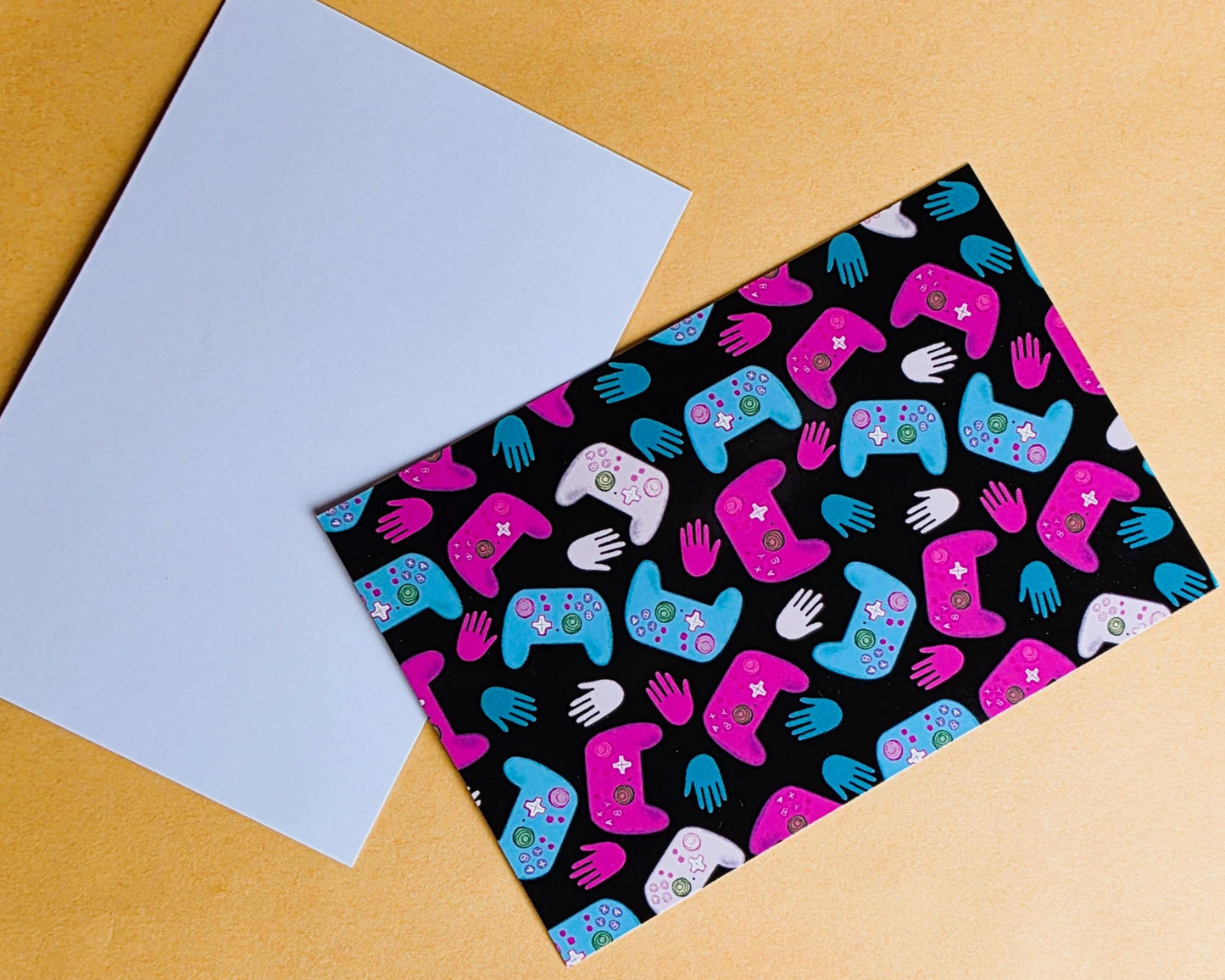 Game Controller Pattern Post Card, 4" x 6" Art Print