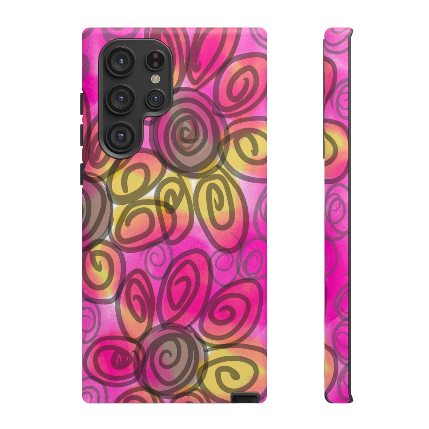 Wonky Pink Floral Phone Case| Tough Case