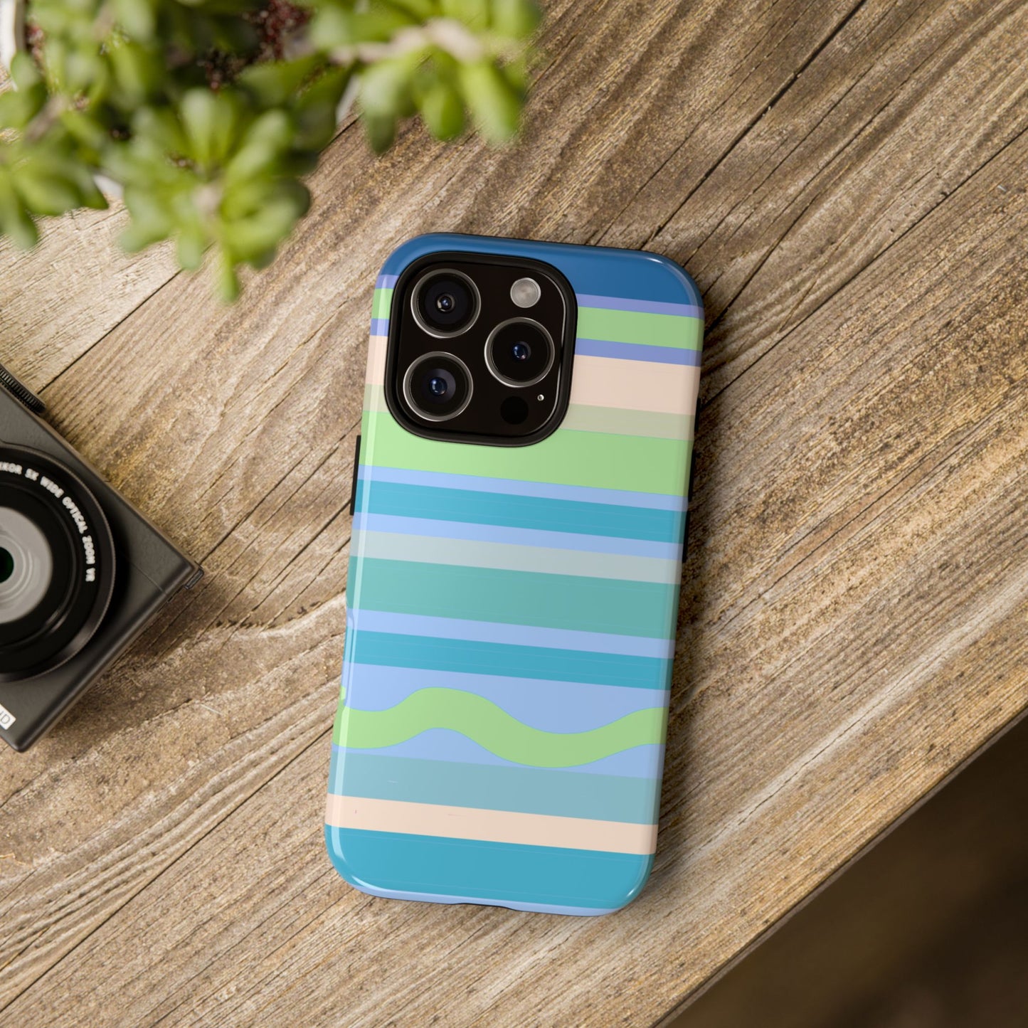 Cool Blue Stripes Phone Case| Tough Case