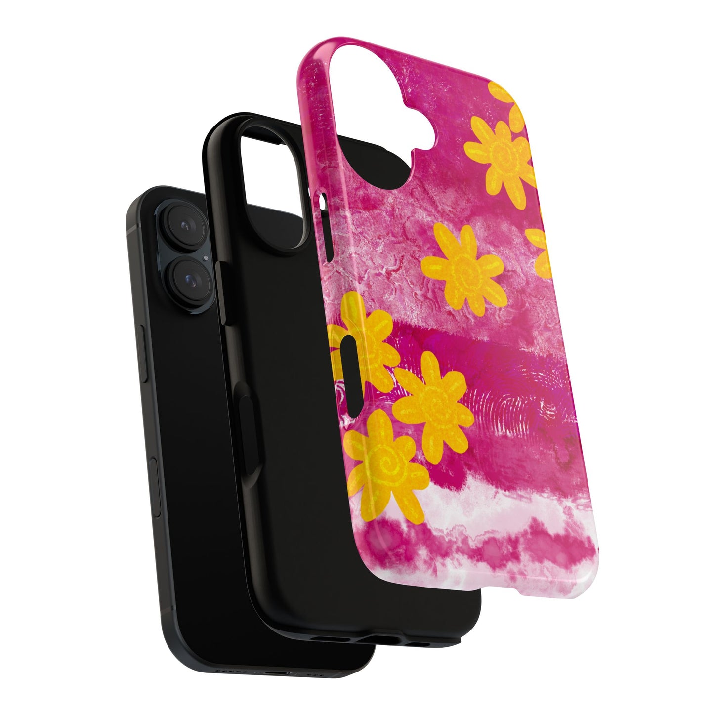 Yellow Flowers on Raspberry Phone Case| Tough Case