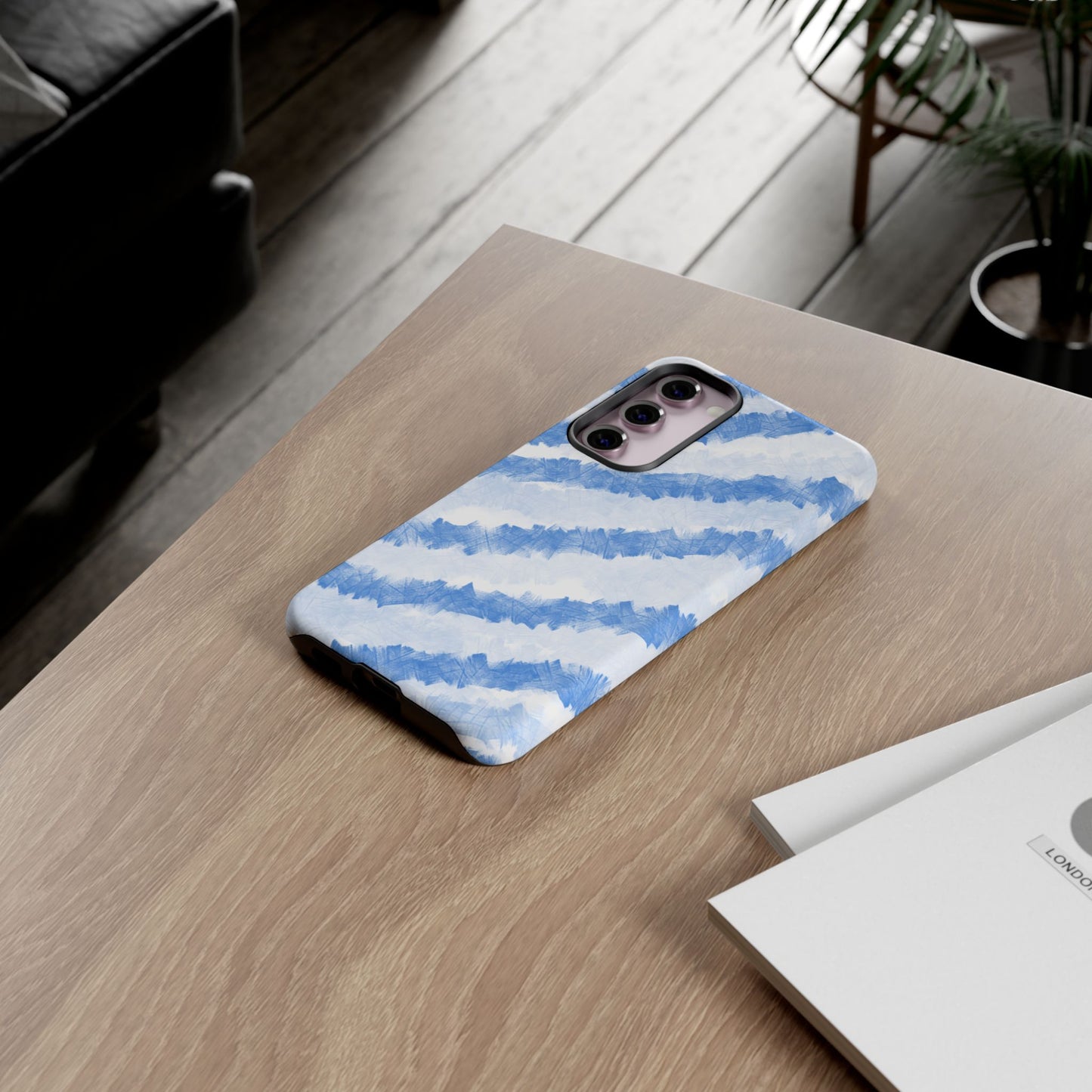 Chunky Blue Stripes Phone Case| Tough Case