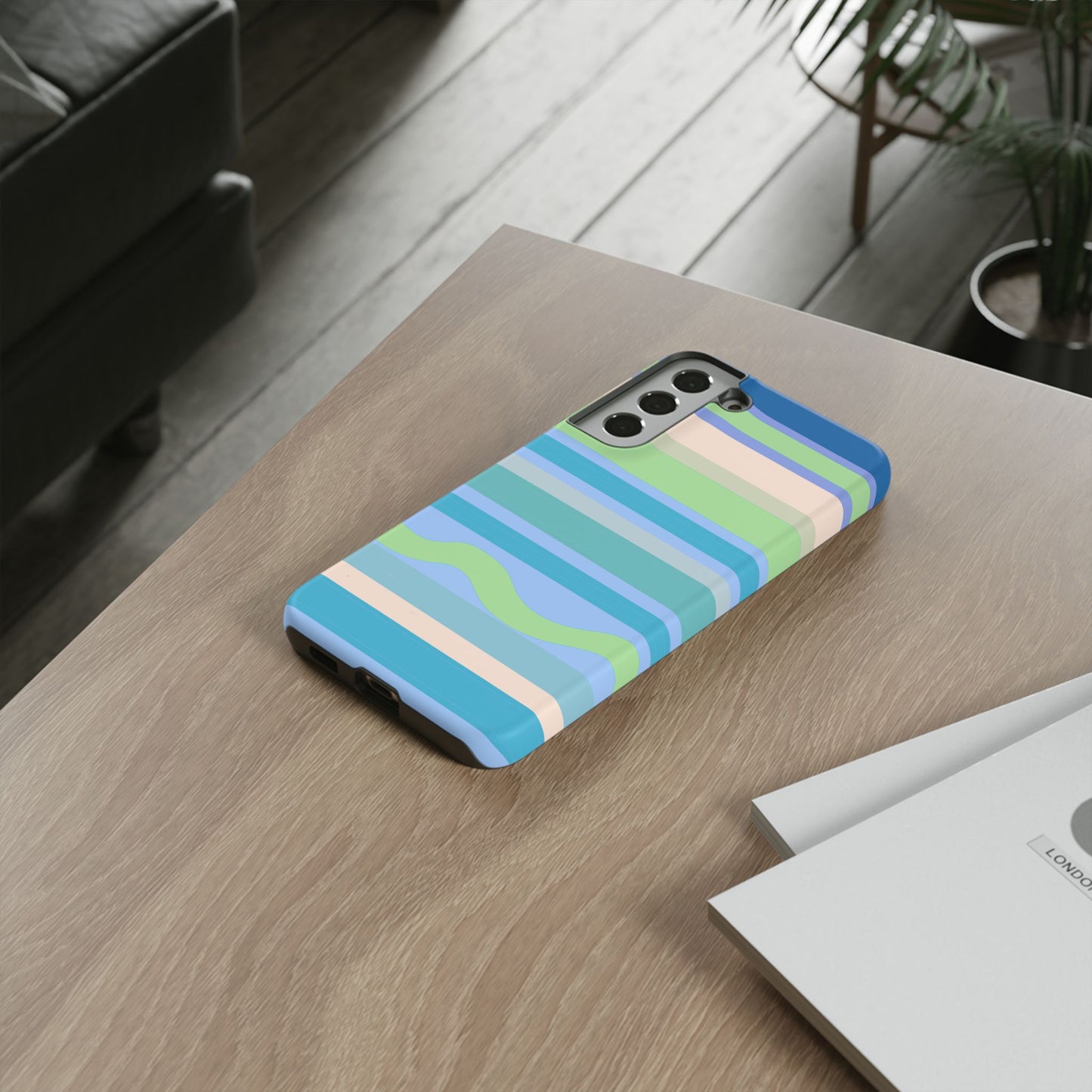 Cool Blue Stripes Phone Case| Tough Case