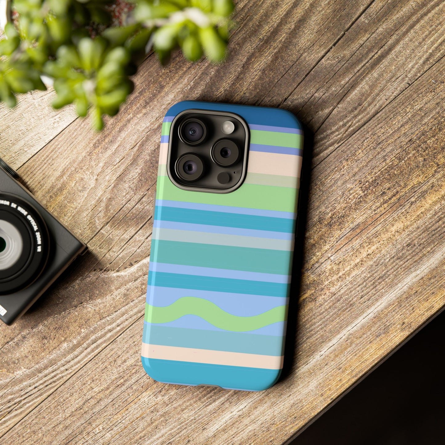 Cool Blue Stripes Phone Case| Tough Case