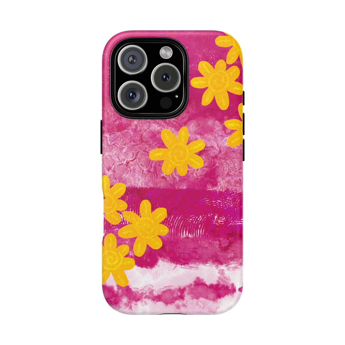 Yellow Flowers on Raspberry Phone Case| Tough Case
