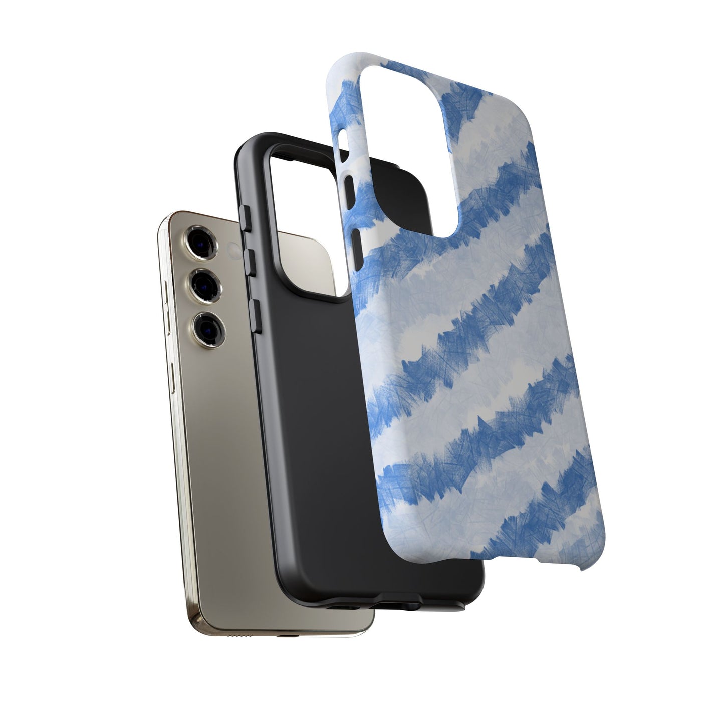 Chunky Blue Stripes Phone Case| Tough Case