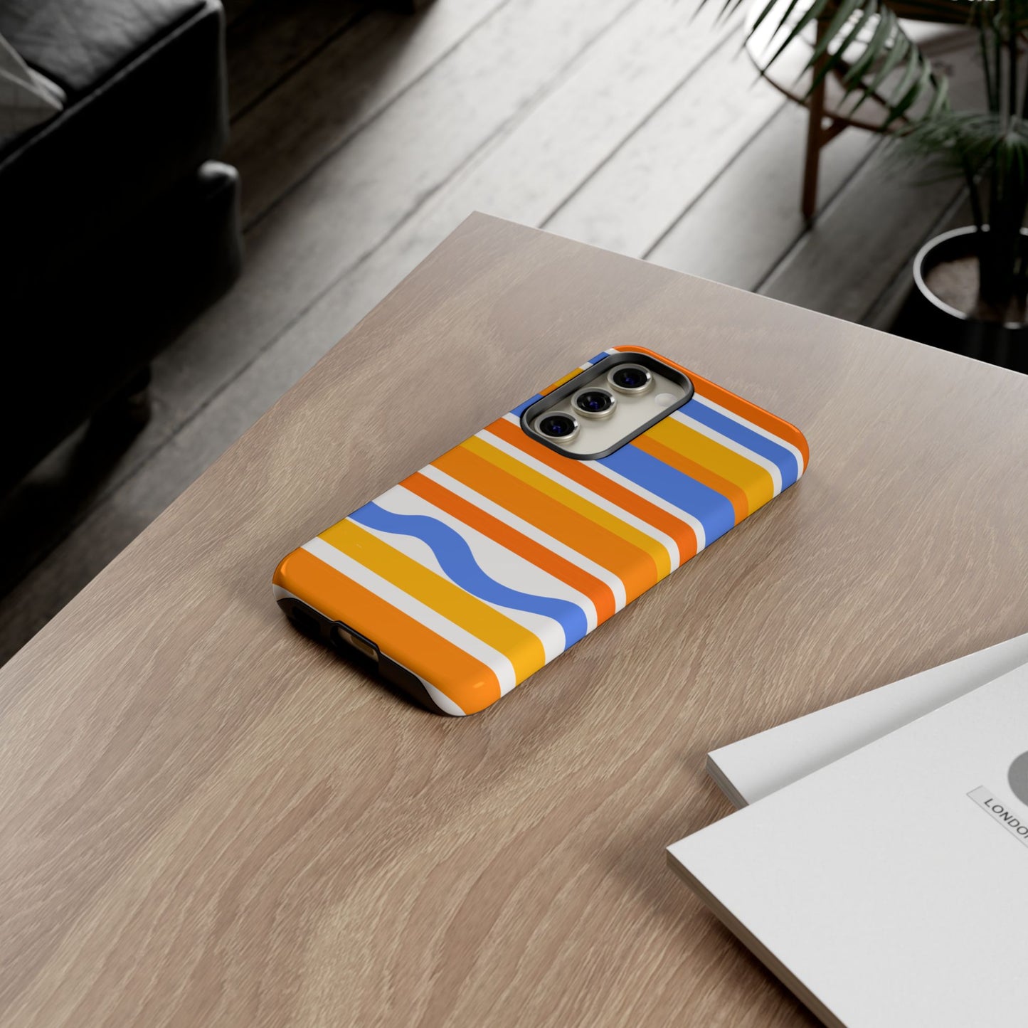Citrus Orange Stripes Phone Case| Tough Case