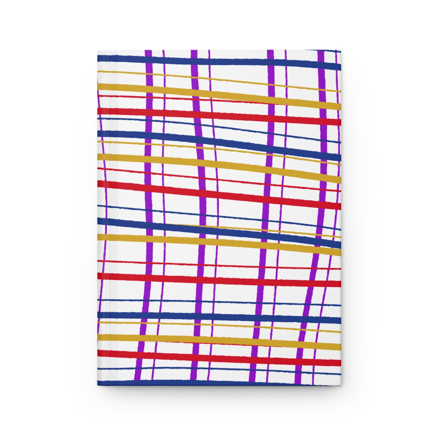 Journal, Hard Cover, Wonky Plaid Design