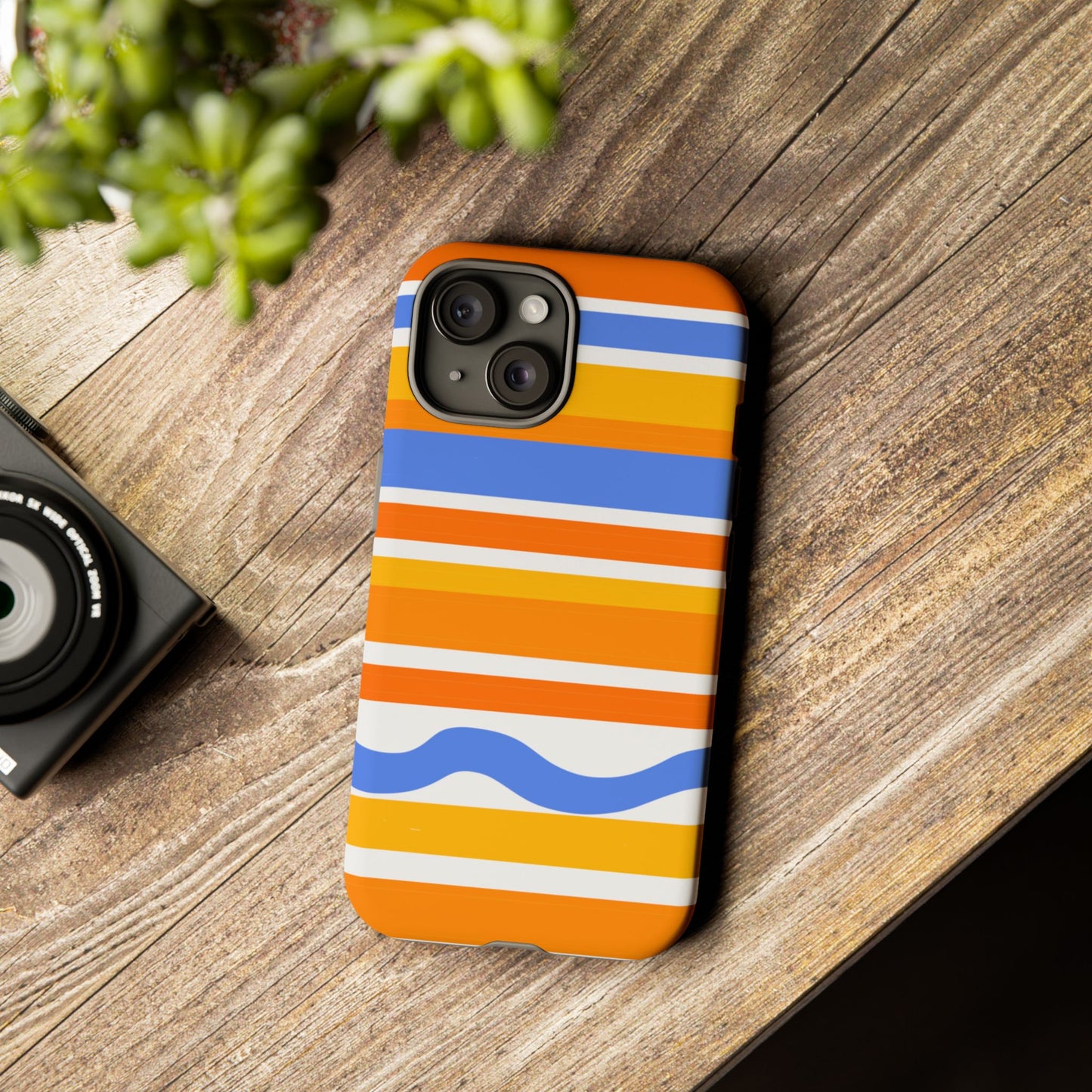 Citrus Orange Stripes Phone Case| Tough Case