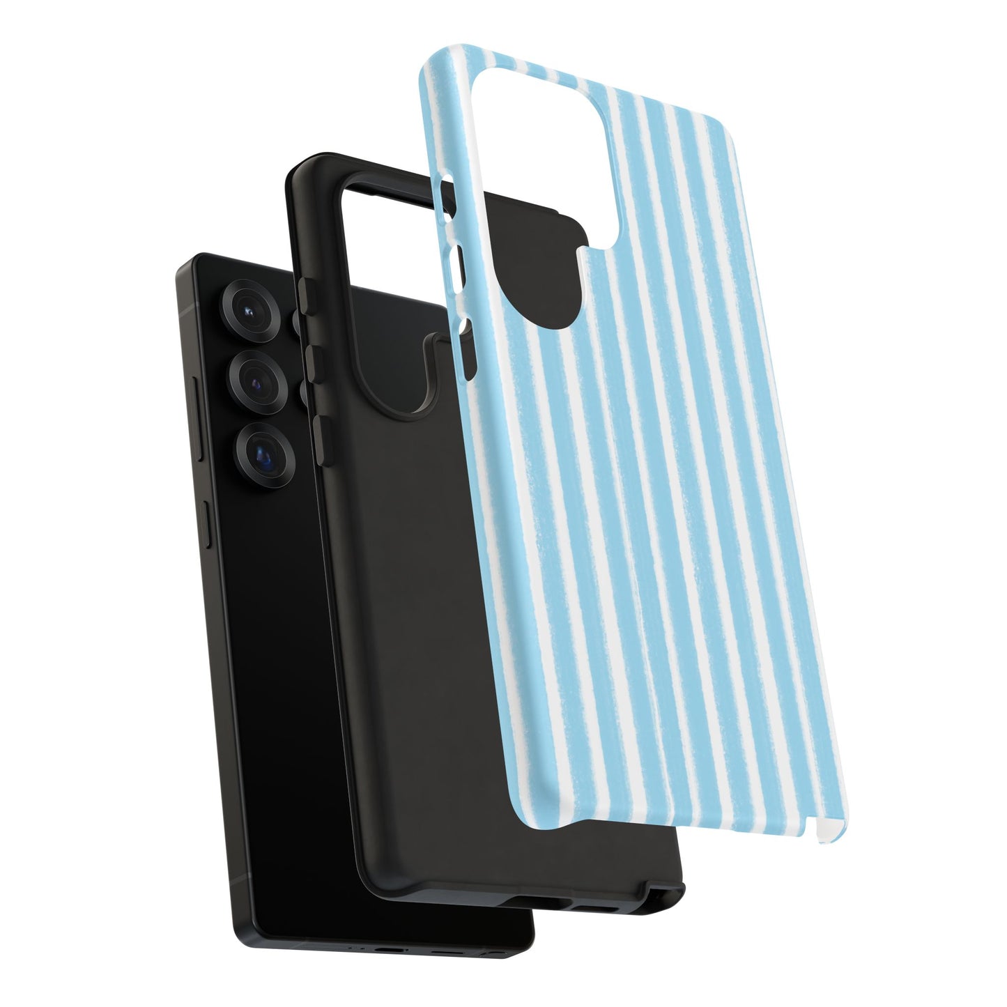 Phone Case, Messy Blue Stripes Design, Tough Phone Case
