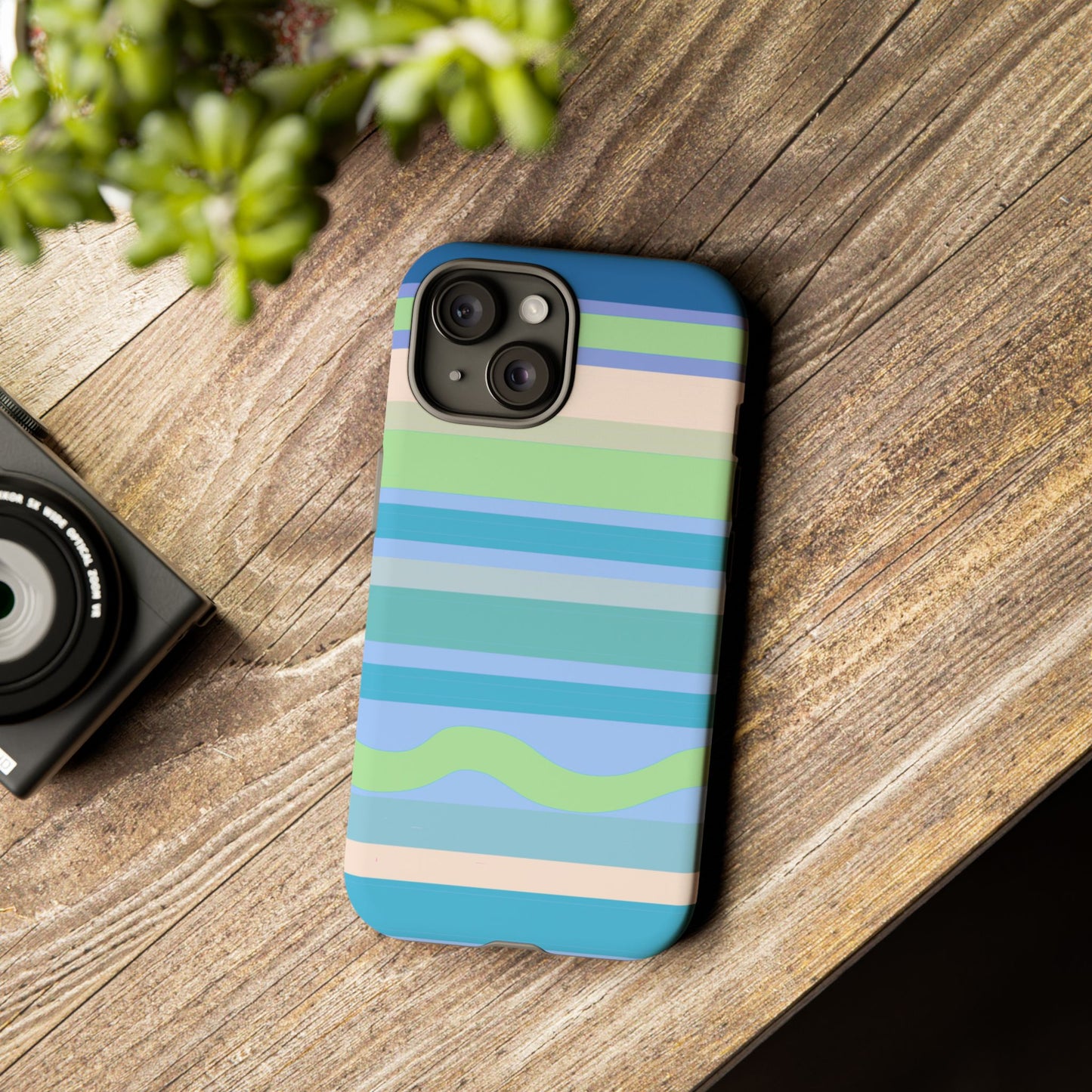 Cool Blue Stripes Phone Case| Tough Case