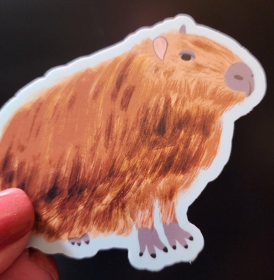 Sticker, Capybara, Vinyl, Die-Cut, 3 Inch