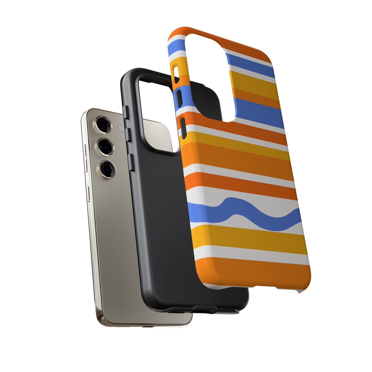 Citrus Orange Stripes Phone Case| Tough Case