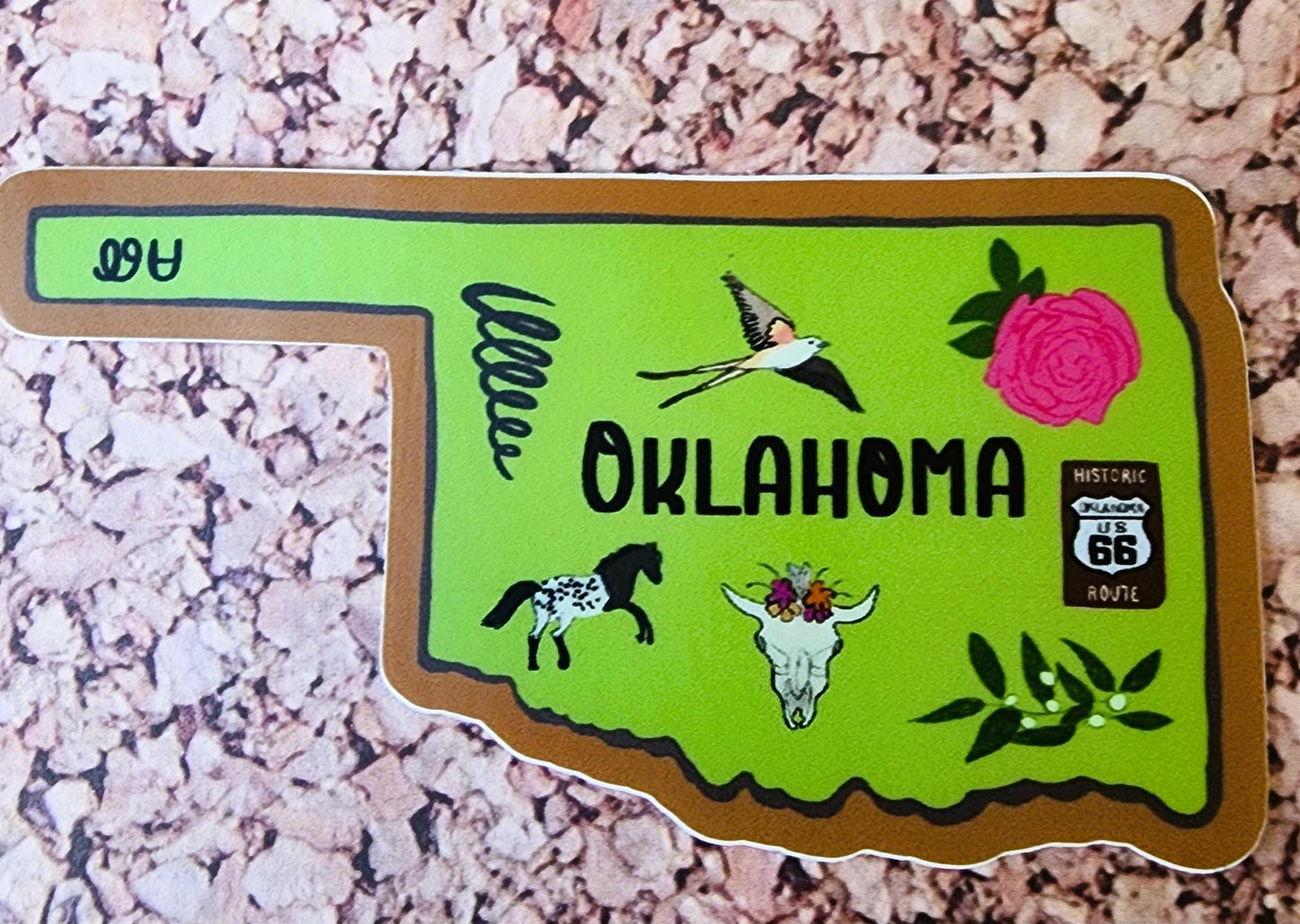 Sticker, State of Oklahoma, State Sticker, Vinyl, Die-Cut, 3 Inch