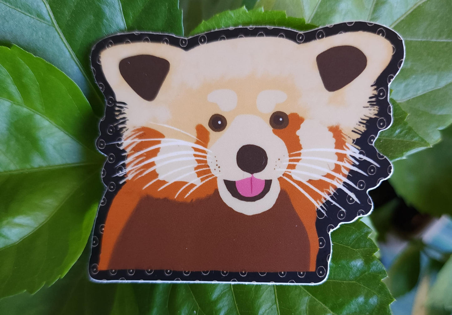 Sticker, Red Panda Design, Vinyl, Die-Cut, 3 Inch