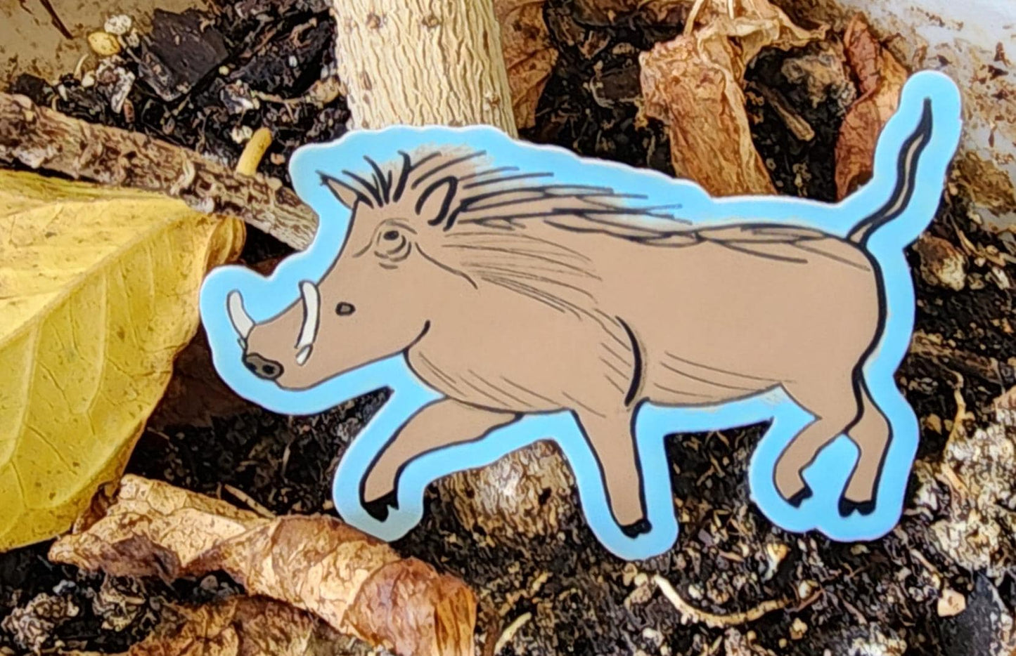 Sticker, Warthog, 2 Design Choices - Die-Cut or Rectangle, Vinyl, 3 Inch or 3" x 2.5"