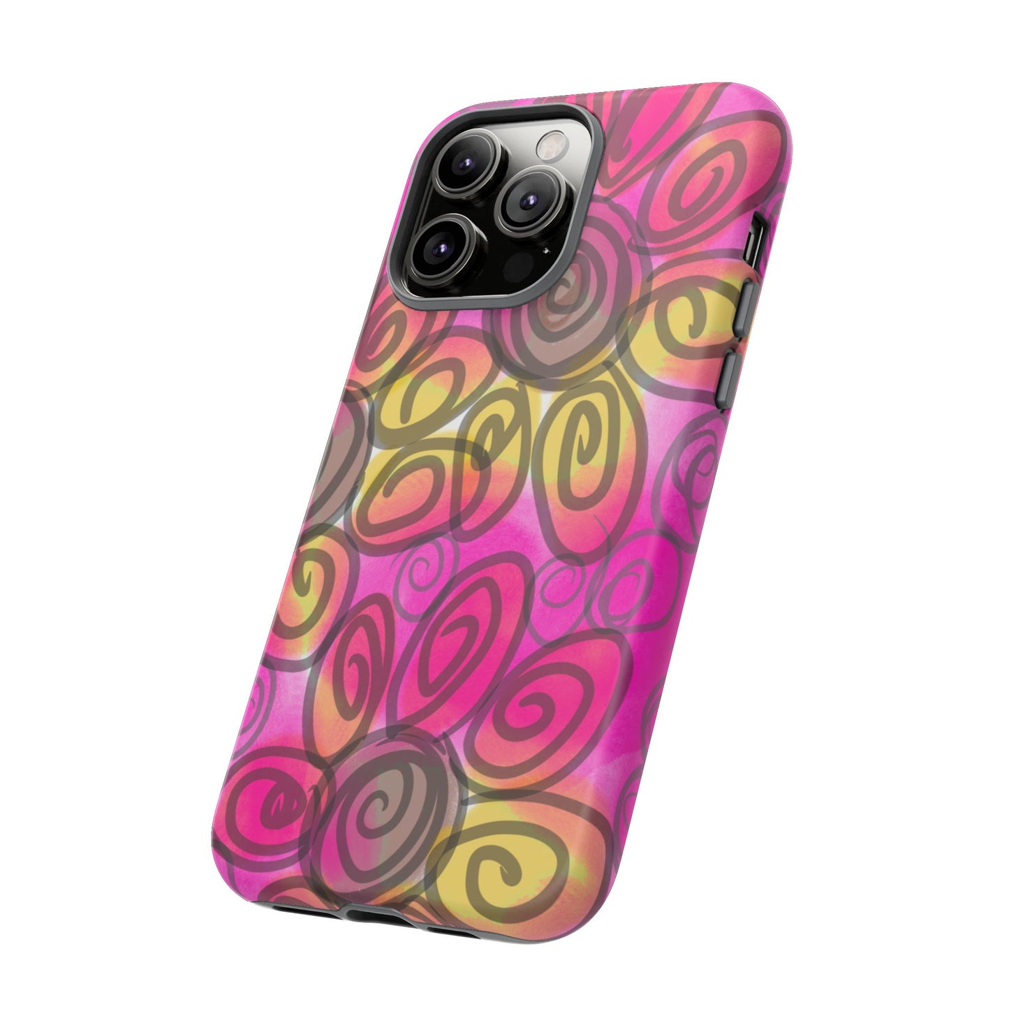 Wonky Pink Floral Phone Case| Tough Case