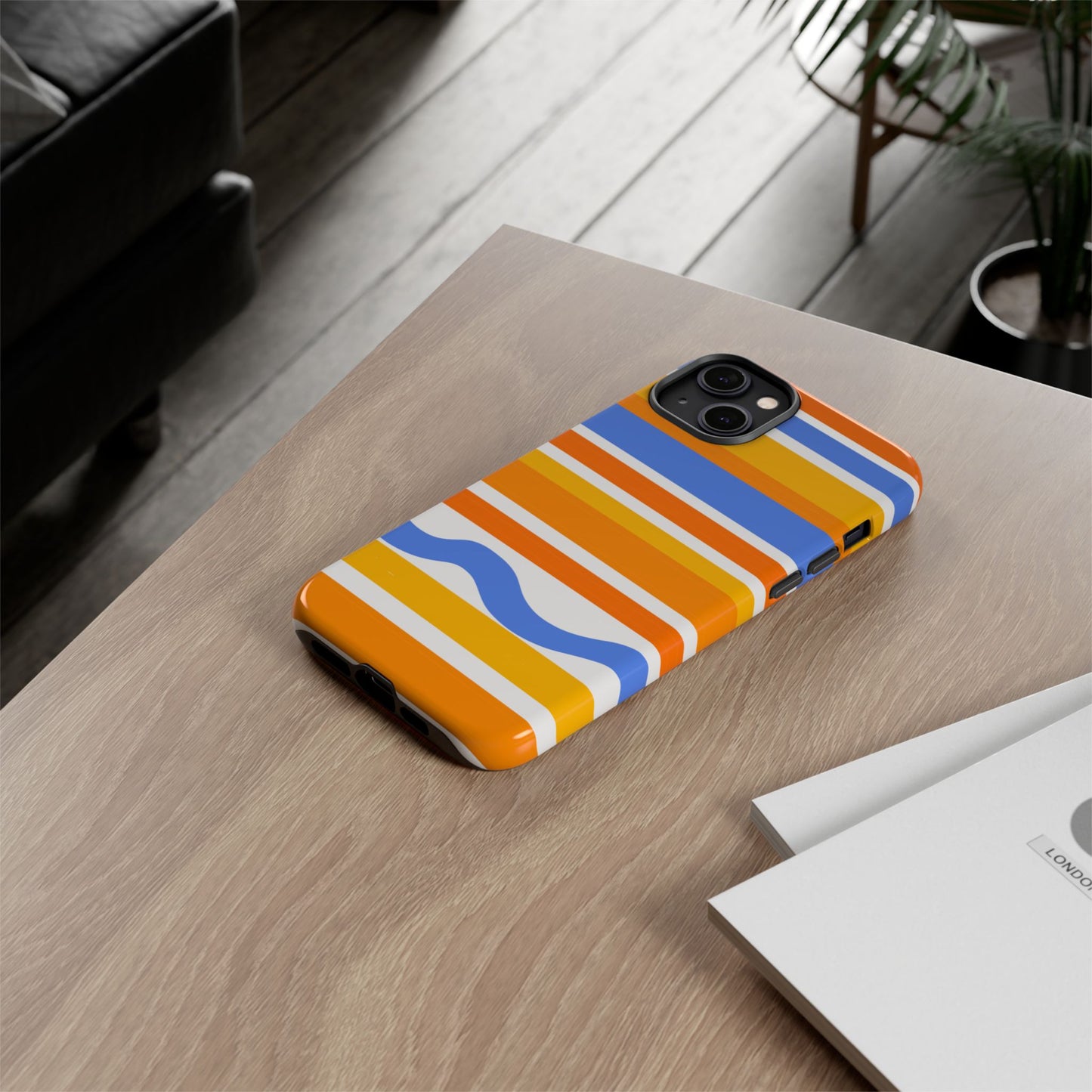 Citrus Orange Stripes Phone Case| Tough Case