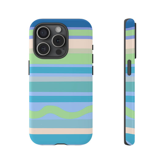 Cool Blue Stripes Phone Case| Tough Case